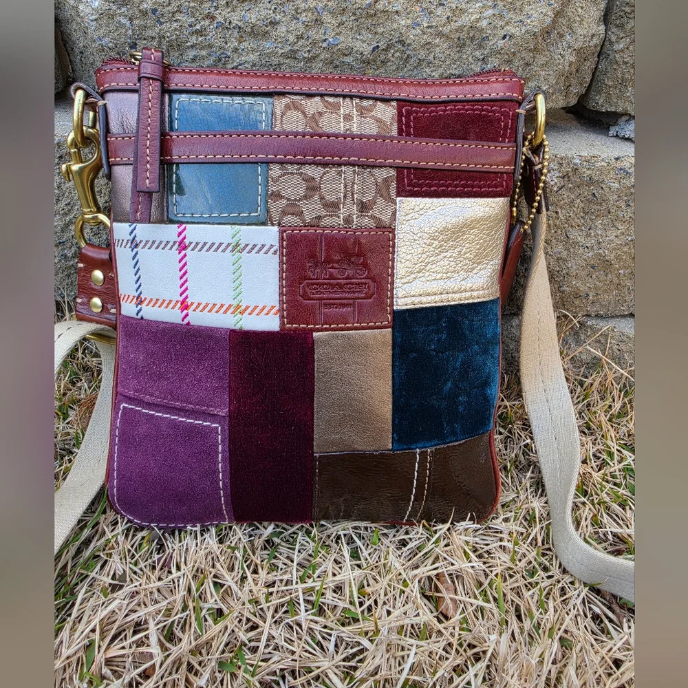 Coach 2007 Holiday Patchwork Crossbody Bag.